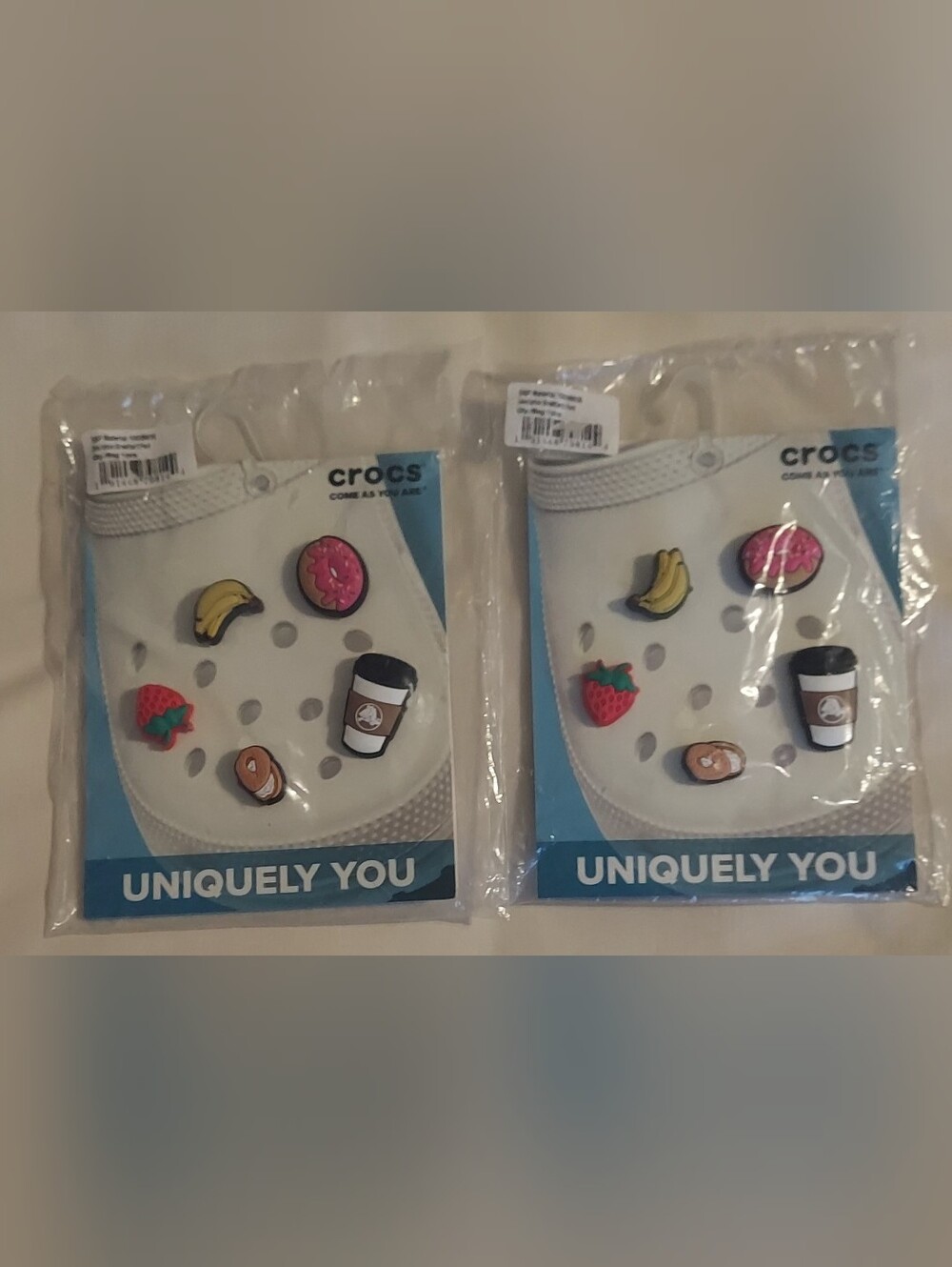 2 Crocs Breakfast Pack Jibbitz 5 Shoe Charm Sets NWT